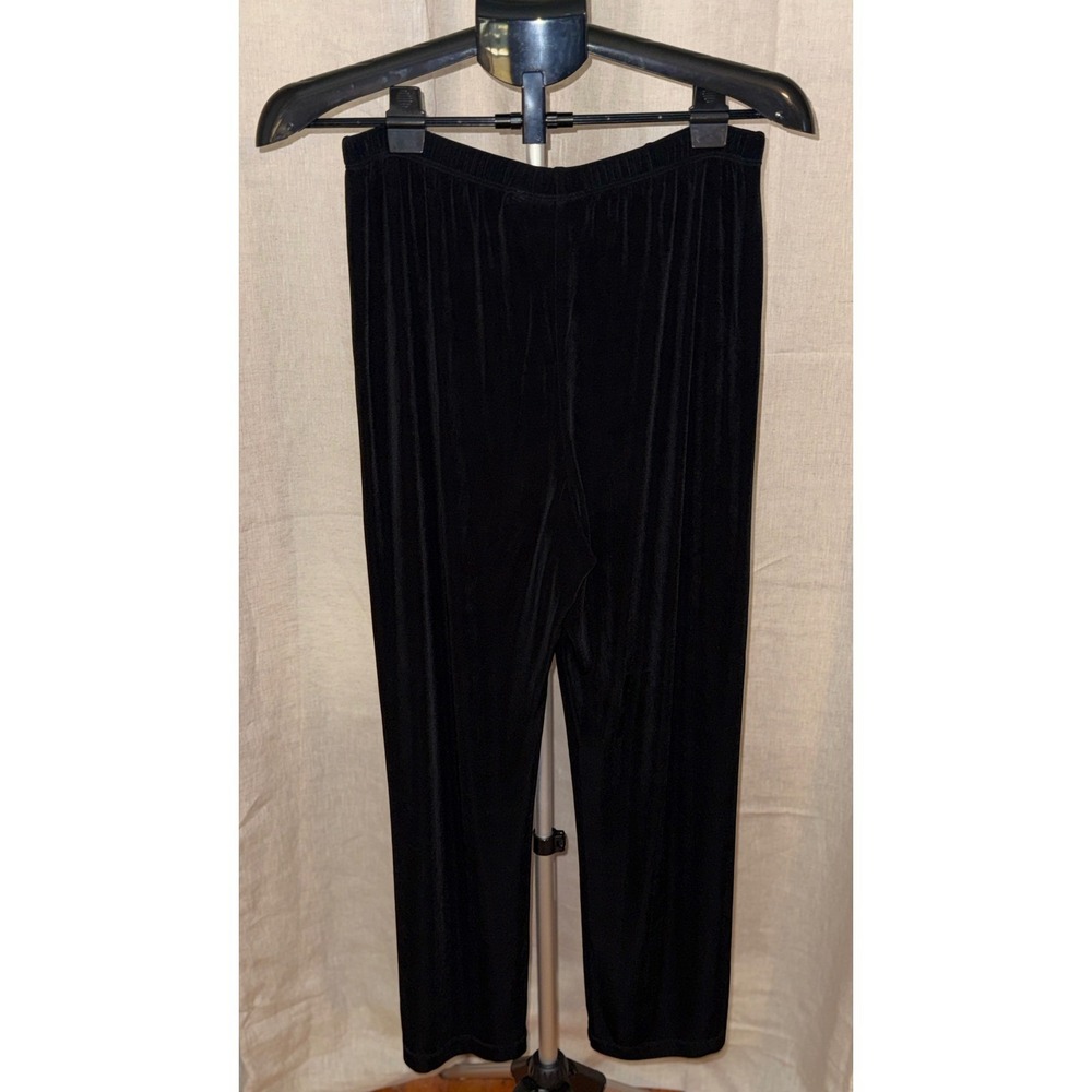 Vintage Chico's Travelers Black Slinky 2 Piece Pant Cardigan Set Size 1 2